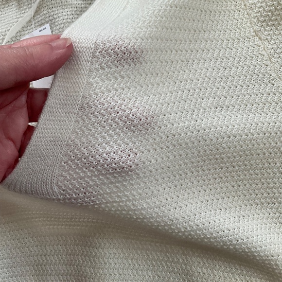 Gap Tunic Sweater Women’s Sz L Cream Brooklyn V-neck Wool Blend Sheer NWT - Picture 10 of 13